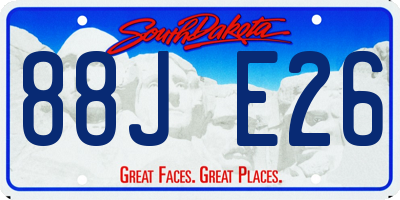 SD license plate 88JE26
