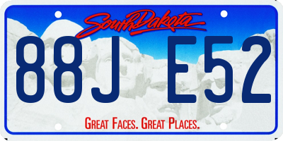 SD license plate 88JE52
