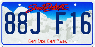 SD license plate 88JF16