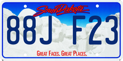 SD license plate 88JF23