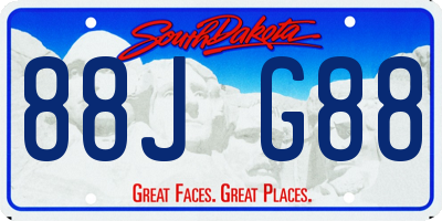 SD license plate 88JG88
