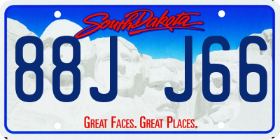 SD license plate 88JJ66