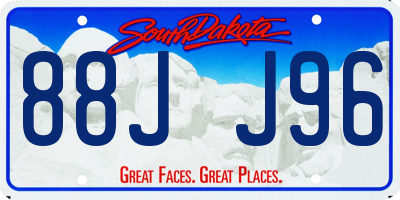SD license plate 88JJ96
