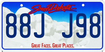 SD license plate 88JJ98
