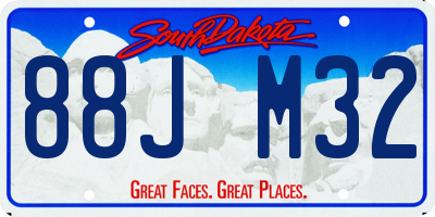 SD license plate 88JM32