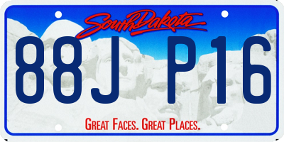 SD license plate 88JP16