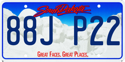 SD license plate 88JP22