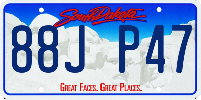 SD license plate 88JP47