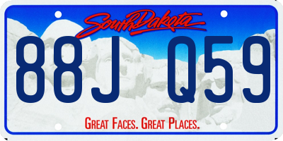 SD license plate 88JQ59