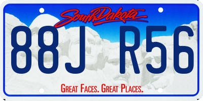 SD license plate 88JR56