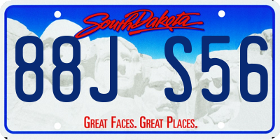 SD license plate 88JS56