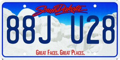 SD license plate 88JU28