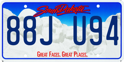 SD license plate 88JU94