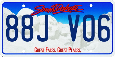 SD license plate 88JV06
