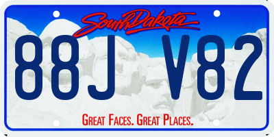 SD license plate 88JV82