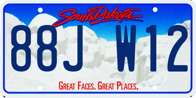 SD license plate 88JW12