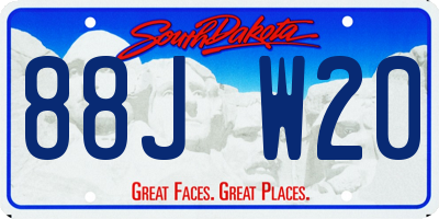 SD license plate 88JW20