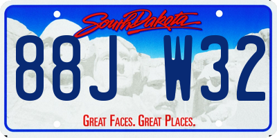 SD license plate 88JW32