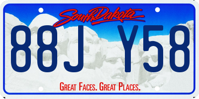 SD license plate 88JY58