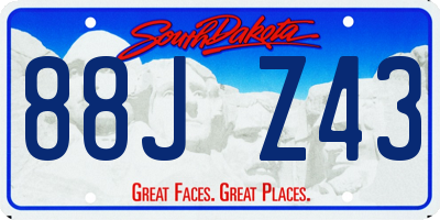 SD license plate 88JZ43