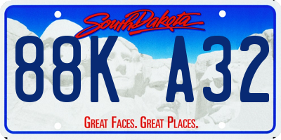 SD license plate 88KA32