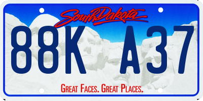 SD license plate 88KA37