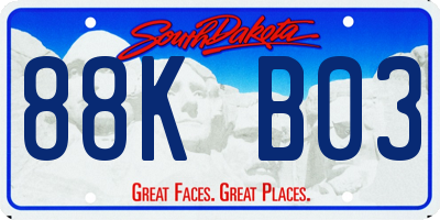 SD license plate 88KB03