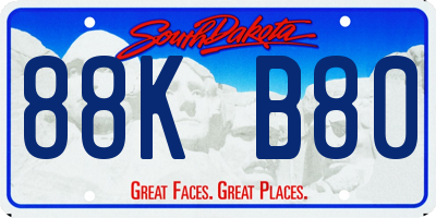 SD license plate 88KB80
