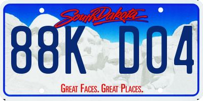 SD license plate 88KD04