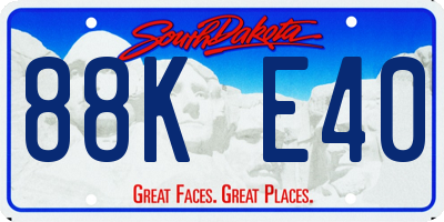 SD license plate 88KE40