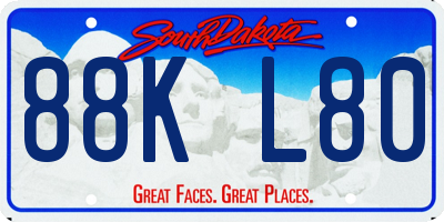 SD license plate 88KL80