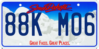 SD license plate 88KM06