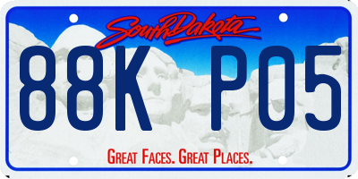 SD license plate 88KP05