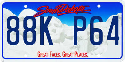 SD license plate 88KP64