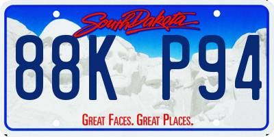 SD license plate 88KP94