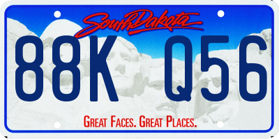 SD license plate 88KQ56