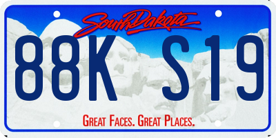 SD license plate 88KS19