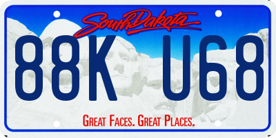 SD license plate 88KU68