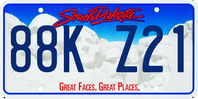SD license plate 88KZ21