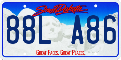 SD license plate 88LA86