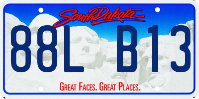 SD license plate 88LB13