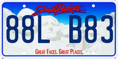 SD license plate 88LB83