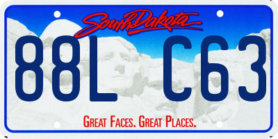 SD license plate 88LC63