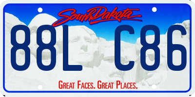 SD license plate 88LC86