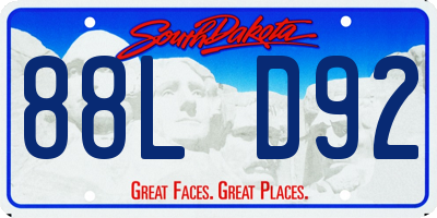 SD license plate 88LD92