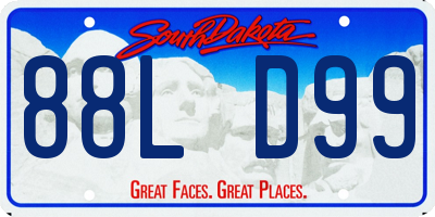 SD license plate 88LD99