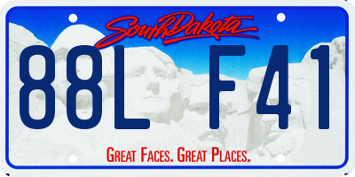 SD license plate 88LF41