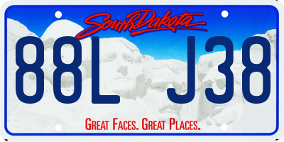 SD license plate 88LJ38
