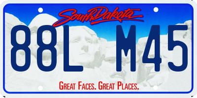 SD license plate 88LM45