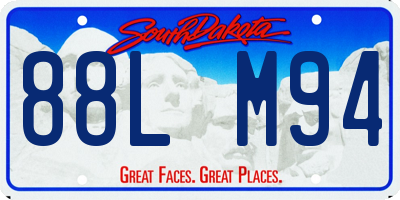 SD license plate 88LM94